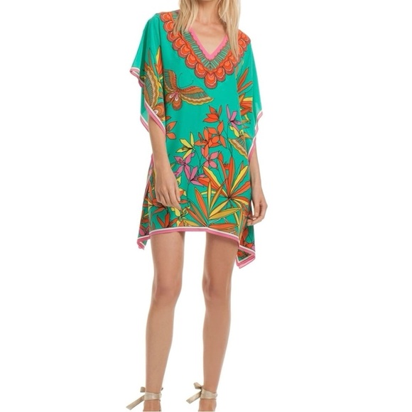 Trina Turk Other - Trina Turk Silk Theodora Caftan Tunic Dress Boho Beach Summer Top Size M/L
